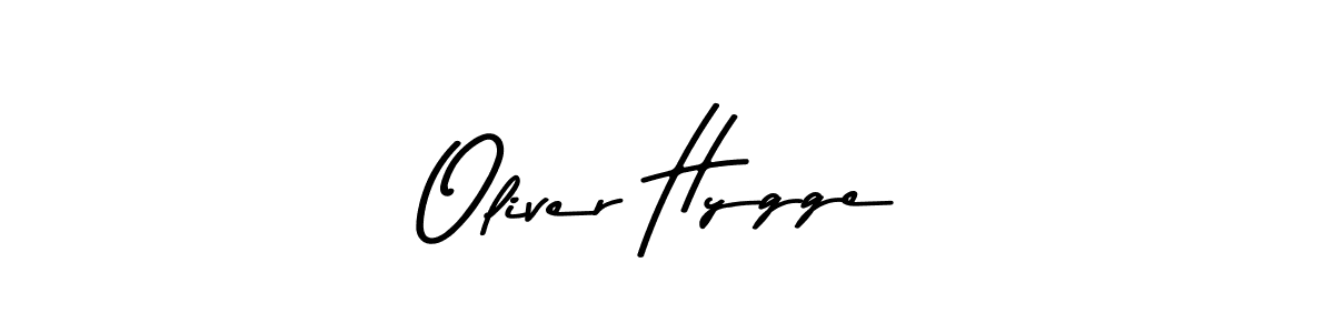 How to make Oliver Hygge name signature. Use Asem Kandis PERSONAL USE style for creating short signs online. This is the latest handwritten sign. Oliver Hygge signature style 9 images and pictures png