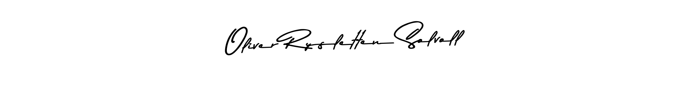 How to make Oliver Rysletten Solvoll name signature. Use Asem Kandis PERSONAL USE style for creating short signs online. This is the latest handwritten sign. Oliver Rysletten Solvoll signature style 9 images and pictures png