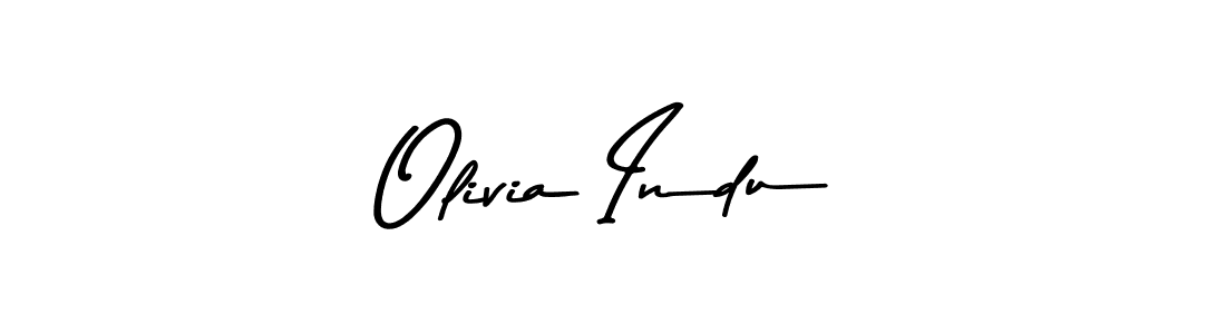 How to make Olivia Indu name signature. Use Asem Kandis PERSONAL USE style for creating short signs online. This is the latest handwritten sign. Olivia Indu signature style 9 images and pictures png