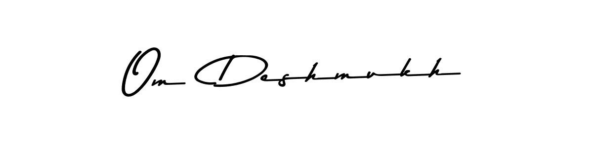 Also You can easily find your signature by using the search form. We will create Om  Deshmukh name handwritten signature images for you free of cost using Asem Kandis PERSONAL USE sign style. Om  Deshmukh signature style 9 images and pictures png