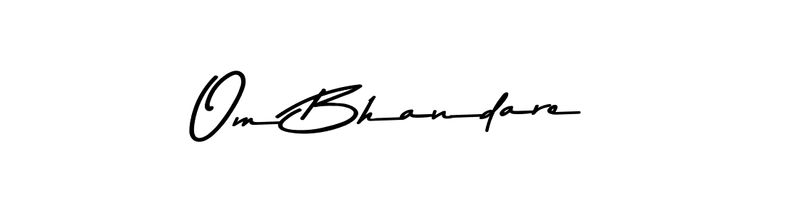 Create a beautiful signature design for name Om Bhandare. With this signature (Asem Kandis PERSONAL USE) fonts, you can make a handwritten signature for free. Om Bhandare signature style 9 images and pictures png