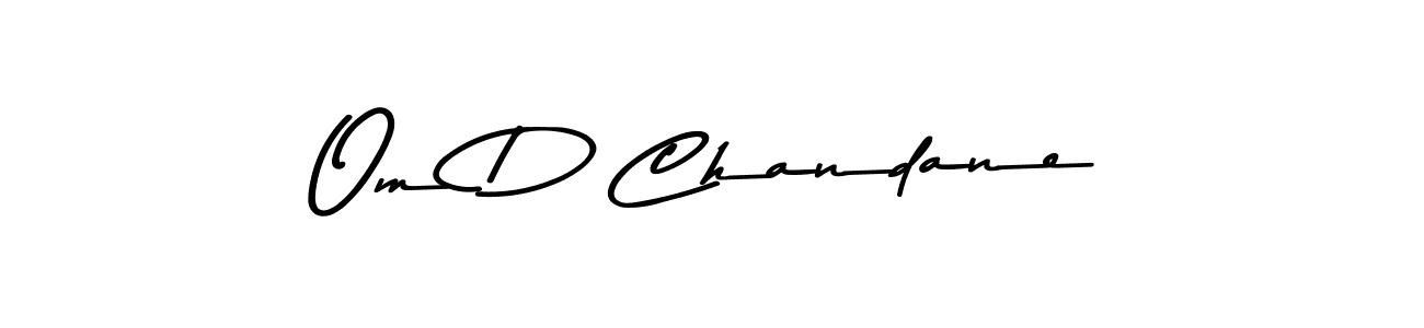 How to make Om D Chandane name signature. Use Asem Kandis PERSONAL USE style for creating short signs online. This is the latest handwritten sign. Om D Chandane signature style 9 images and pictures png