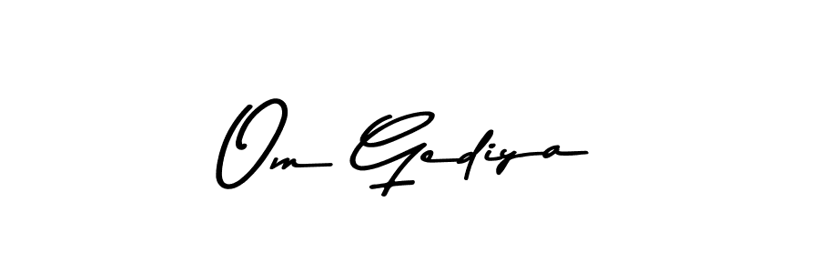Use a signature maker to create a handwritten signature online. With this signature software, you can design (Asem Kandis PERSONAL USE) your own signature for name Om Gediya. Om Gediya signature style 9 images and pictures png