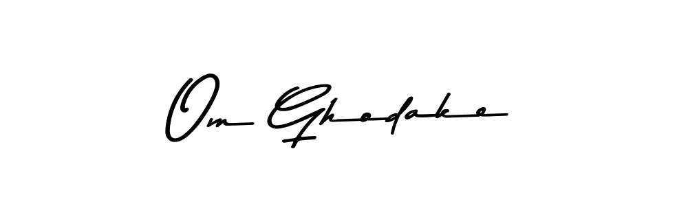 Create a beautiful signature design for name Om Ghodake. With this signature (Asem Kandis PERSONAL USE) fonts, you can make a handwritten signature for free. Om Ghodake signature style 9 images and pictures png