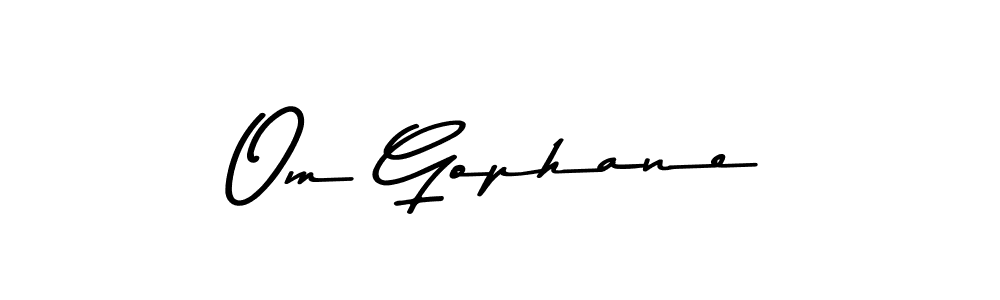 Create a beautiful signature design for name Om Gophane. With this signature (Asem Kandis PERSONAL USE) fonts, you can make a handwritten signature for free. Om Gophane signature style 9 images and pictures png