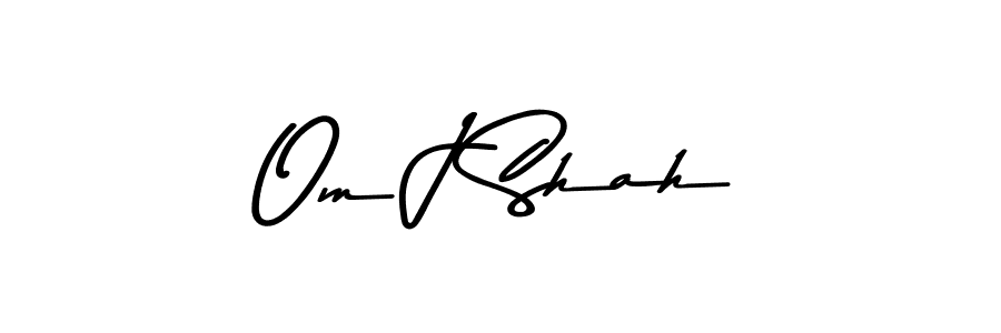 Also You can easily find your signature by using the search form. We will create Om J Shah name handwritten signature images for you free of cost using Asem Kandis PERSONAL USE sign style. Om J Shah signature style 9 images and pictures png