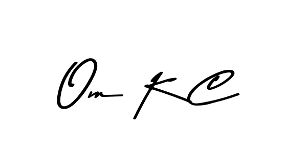 How to make Om K C name signature. Use Asem Kandis PERSONAL USE style for creating short signs online. This is the latest handwritten sign. Om K C signature style 9 images and pictures png