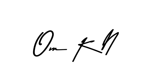 Design your own signature with our free online signature maker. With this signature software, you can create a handwritten (Asem Kandis PERSONAL USE) signature for name Om K N. Om K N signature style 9 images and pictures png