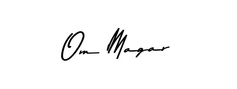 How to make Om Magar name signature. Use Asem Kandis PERSONAL USE style for creating short signs online. This is the latest handwritten sign. Om Magar signature style 9 images and pictures png