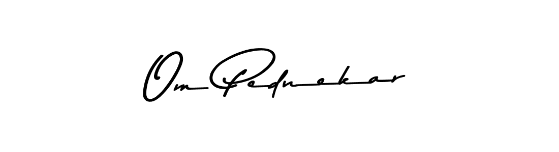 if you are searching for the best signature style for your name Om Pednekar. so please give up your signature search. here we have designed multiple signature styles  using Asem Kandis PERSONAL USE. Om Pednekar signature style 9 images and pictures png