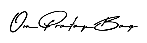 The Asem Kandis PERSONAL USE lettering style adds unique flourish to name Om Pratap Bag. Stand out with a custom digital autograph made in seconds. Om Pratap Bag signature style 9 images and pictures png