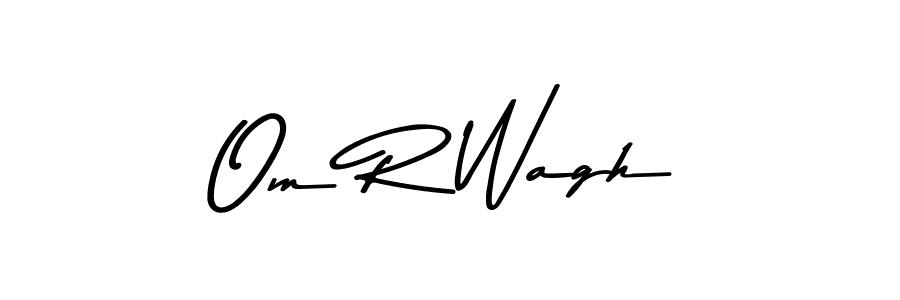 How to make Om R Wagh name signature. Use Asem Kandis PERSONAL USE style for creating short signs online. This is the latest handwritten sign. Om R Wagh signature style 9 images and pictures png