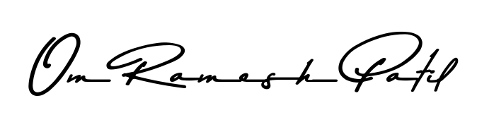 Transform the name Om Ramesh Patil into a signature masterpiece using Asem Kandis PERSONAL USE font. Ideal for photographers, artists, and creators looking for watermarks. Om Ramesh Patil signature style 9 images and pictures png