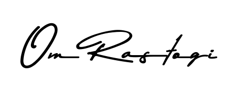 Enhance your business communications with Om Rastogi signature in Asem Kandis PERSONAL USE lettering. Clean, modern, and universally compatible. Om Rastogi signature style 9 images and pictures png