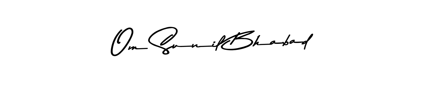 How to make Om Sunil Bhabad name signature. Use Asem Kandis PERSONAL USE style for creating short signs online. This is the latest handwritten sign. Om Sunil Bhabad signature style 9 images and pictures png