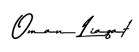 Create a personalized artistic stamp with Oman Liaqat in Asem Kandis PERSONAL USE font. Perfect for visual artists, designers, and influencers. Oman Liaqat signature style 9 images and pictures png