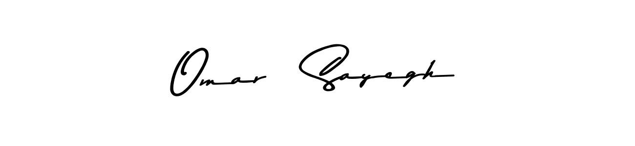 How to make Omar   Sayegh name signature. Use Asem Kandis PERSONAL USE style for creating short signs online. This is the latest handwritten sign. Omar   Sayegh signature style 9 images and pictures png