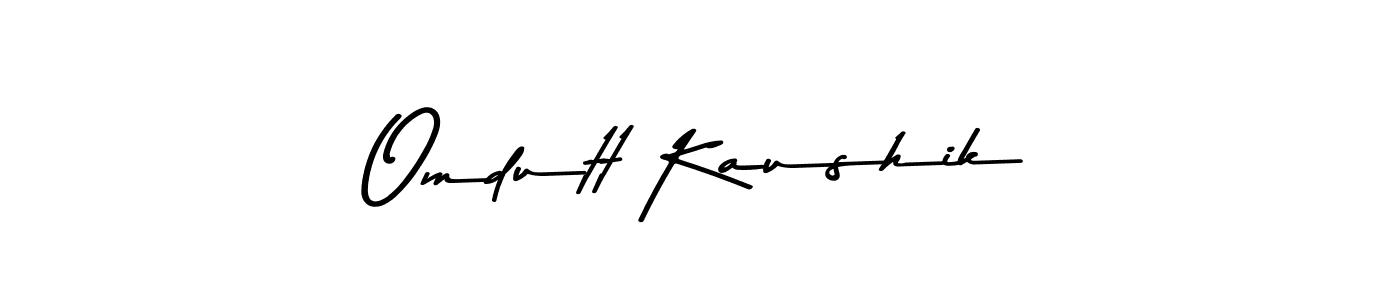 Make a beautiful signature design for name Omdutt Kaushik. With this signature (Asem Kandis PERSONAL USE) style, you can create a handwritten signature for free. Omdutt Kaushik signature style 9 images and pictures png