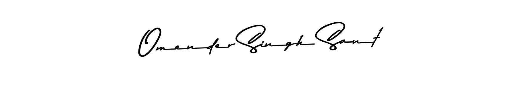 How to make Omender Singh Sant name signature. Use Asem Kandis PERSONAL USE style for creating short signs online. This is the latest handwritten sign. Omender Singh Sant signature style 9 images and pictures png