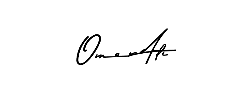 Create a beautiful signature design for name Omer Ali. With this signature (Asem Kandis PERSONAL USE) fonts, you can make a handwritten signature for free. Omer Ali signature style 9 images and pictures png