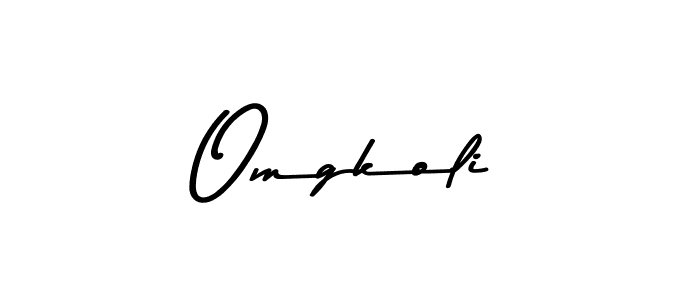 How to make Omgkoli name signature. Use Asem Kandis PERSONAL USE style for creating short signs online. This is the latest handwritten sign. Omgkoli signature style 9 images and pictures png