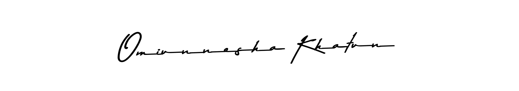 You should practise on your own different ways (Asem Kandis PERSONAL USE) to write your name (Omiunnesha Khatun) in signature. don't let someone else do it for you. Omiunnesha Khatun signature style 9 images and pictures png