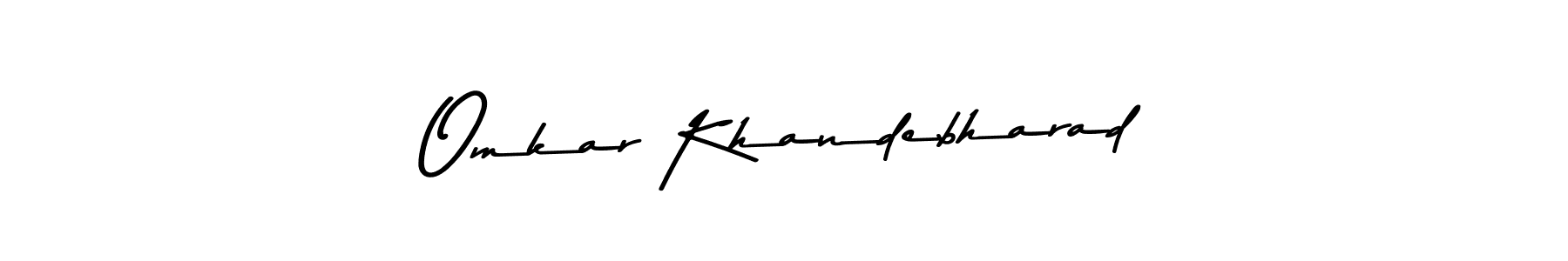 Make a beautiful signature design for name Omkar Khandebharad. With this signature (Asem Kandis PERSONAL USE) style, you can create a handwritten signature for free. Omkar Khandebharad signature style 9 images and pictures png