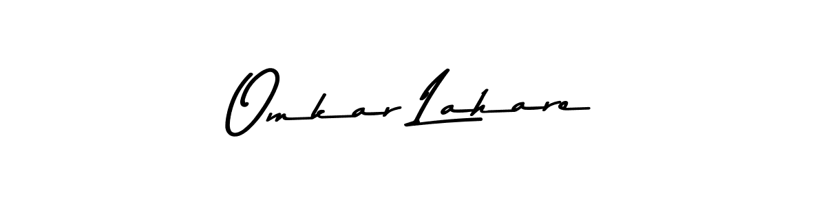 How to make Omkar Lahare name signature. Use Asem Kandis PERSONAL USE style for creating short signs online. This is the latest handwritten sign. Omkar Lahare signature style 9 images and pictures png