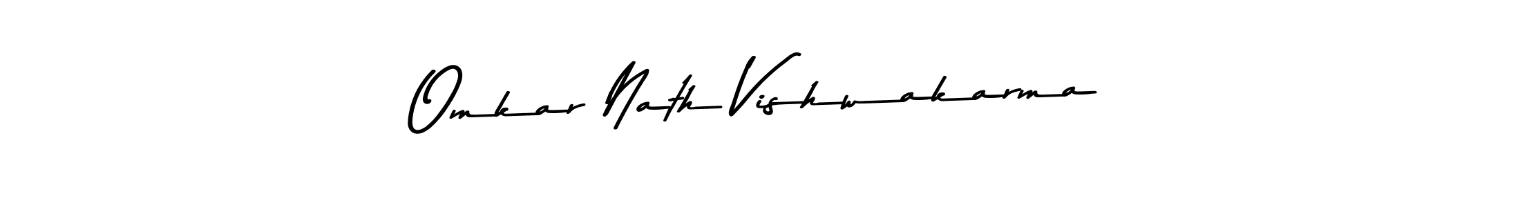 Create a beautiful signature design for name Omkar Nath Vishwakarma. With this signature (Asem Kandis PERSONAL USE) fonts, you can make a handwritten signature for free. Omkar Nath Vishwakarma signature style 9 images and pictures png