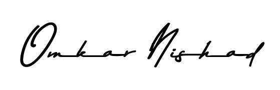 Achieve flawless digital penmanship with Omkar Nishad name in Asem Kandis PERSONAL USE font. The perfect tool for creating online signatures. Omkar Nishad signature style 9 images and pictures png