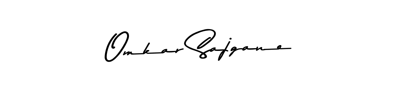 if you are searching for the best signature style for your name Omkar Sajgane. so please give up your signature search. here we have designed multiple signature styles  using Asem Kandis PERSONAL USE. Omkar Sajgane signature style 9 images and pictures png