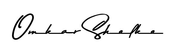 You can use this online signature creator to create a handwritten signature for the name Omkar Shelke. This is the best online autograph maker. Omkar Shelke signature style 9 images and pictures png