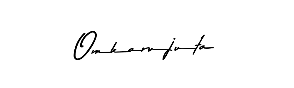 How to make Omkarujuta name signature. Use Asem Kandis PERSONAL USE style for creating short signs online. This is the latest handwritten sign. Omkarujuta signature style 9 images and pictures png