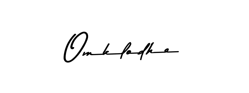 Create a beautiful signature design for name Omklodhe. With this signature (Asem Kandis PERSONAL USE) fonts, you can make a handwritten signature for free. Omklodhe signature style 9 images and pictures png