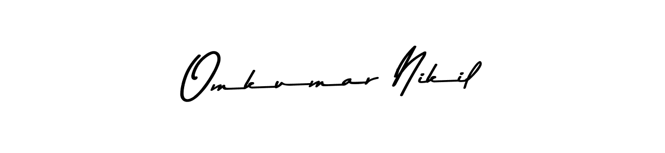 Also You can easily find your signature by using the search form. We will create Omkumar Nikil name handwritten signature images for you free of cost using Asem Kandis PERSONAL USE sign style. Omkumar Nikil signature style 9 images and pictures png