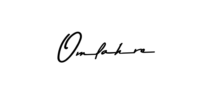 Create a beautiful signature design for name Omlahre. With this signature (Asem Kandis PERSONAL USE) fonts, you can make a handwritten signature for free. Omlahre signature style 9 images and pictures png