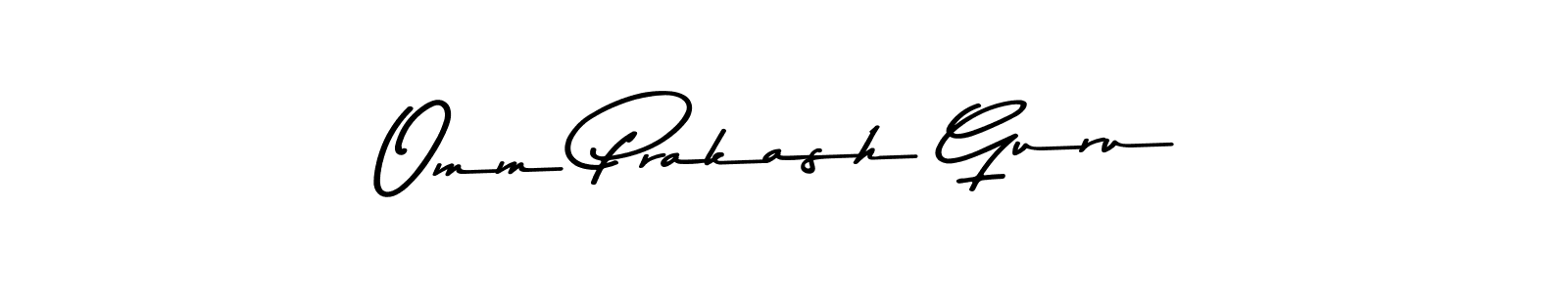 How to make Omm Prakash Guru name signature. Use Asem Kandis PERSONAL USE style for creating short signs online. This is the latest handwritten sign. Omm Prakash Guru signature style 9 images and pictures png