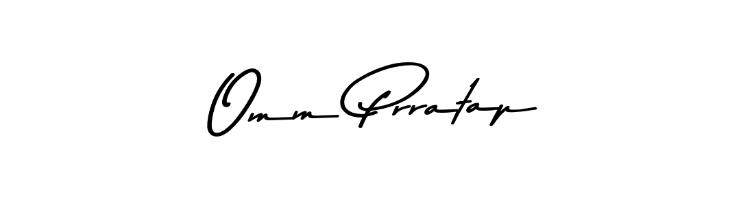 How to make Omm Prratap name signature. Use Asem Kandis PERSONAL USE style for creating short signs online. This is the latest handwritten sign. Omm Prratap signature style 9 images and pictures png
