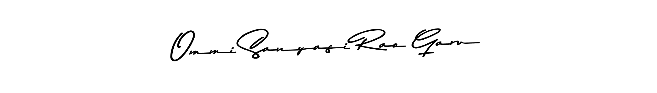 Make a beautiful signature design for name Ommi Sanyasi Rao Garu. With this signature (Asem Kandis PERSONAL USE) style, you can create a handwritten signature for free. Ommi Sanyasi Rao Garu signature style 9 images and pictures png