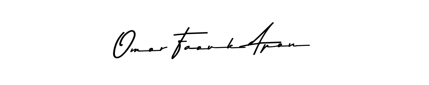 Create a beautiful signature design for name Omor Faouk Apon. With this signature (Asem Kandis PERSONAL USE) fonts, you can make a handwritten signature for free. Omor Faouk Apon signature style 9 images and pictures png