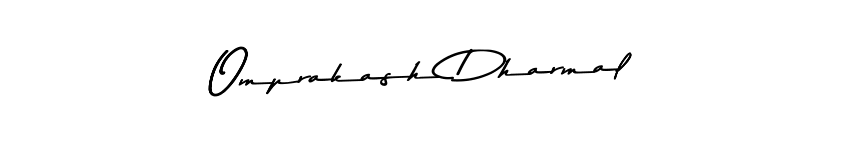 Make a beautiful signature design for name Omprakash Dharmal. With this signature (Asem Kandis PERSONAL USE) style, you can create a handwritten signature for free. Omprakash Dharmal signature style 9 images and pictures png