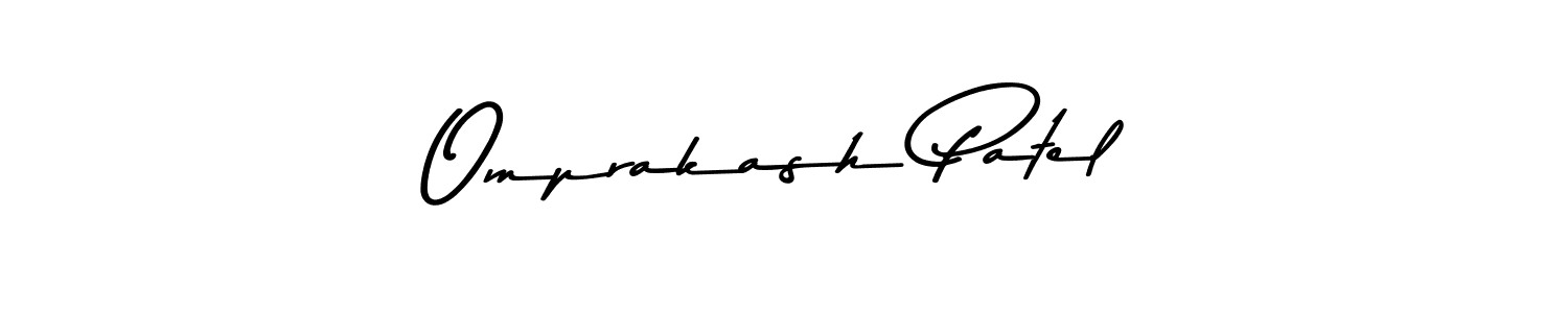 Create a beautiful signature design for name Omprakash Patel. With this signature (Asem Kandis PERSONAL USE) fonts, you can make a handwritten signature for free. Omprakash Patel signature style 9 images and pictures png