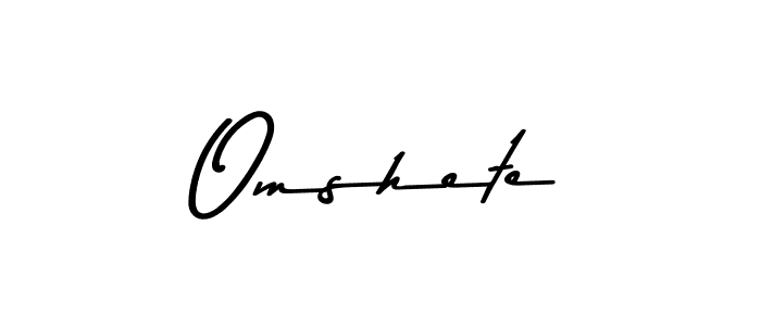 How to make Omshete name signature. Use Asem Kandis PERSONAL USE style for creating short signs online. This is the latest handwritten sign. Omshete signature style 9 images and pictures png