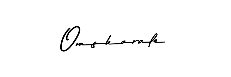 How to make Omskarale name signature. Use Asem Kandis PERSONAL USE style for creating short signs online. This is the latest handwritten sign. Omskarale signature style 9 images and pictures png