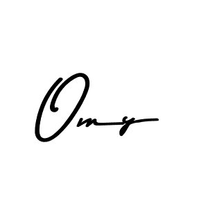 How to make Omy name signature. Use Asem Kandis PERSONAL USE style for creating short signs online. This is the latest handwritten sign. Omy signature style 9 images and pictures png