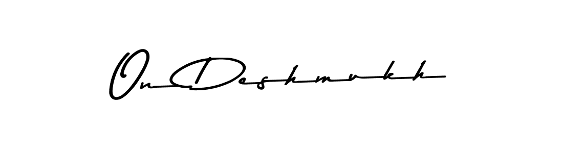Make a beautiful signature design for name On Deshmukh. With this signature (Asem Kandis PERSONAL USE) style, you can create a handwritten signature for free. On Deshmukh signature style 9 images and pictures png