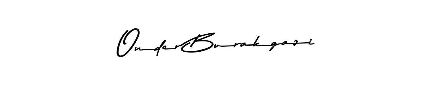 How to make Onder Burakgazi name signature. Use Asem Kandis PERSONAL USE style for creating short signs online. This is the latest handwritten sign. Onder Burakgazi signature style 9 images and pictures png