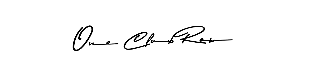 Make a beautiful signature design for name One Club Row. With this signature (Asem Kandis PERSONAL USE) style, you can create a handwritten signature for free. One Club Row signature style 9 images and pictures png