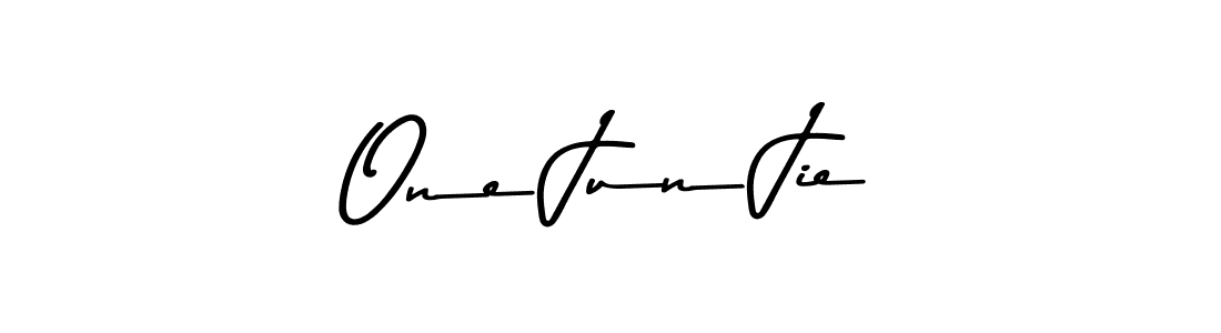 Make a beautiful signature design for name One Jun Jie. With this signature (Asem Kandis PERSONAL USE) style, you can create a handwritten signature for free. One Jun Jie signature style 9 images and pictures png