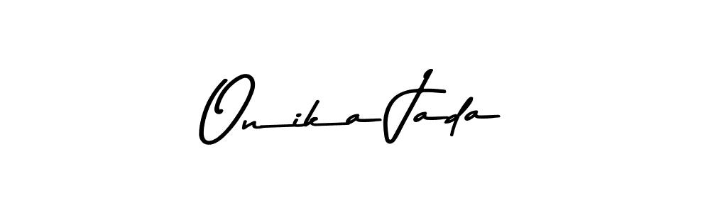 How to make Onika Jada name signature. Use Asem Kandis PERSONAL USE style for creating short signs online. This is the latest handwritten sign. Onika Jada signature style 9 images and pictures png